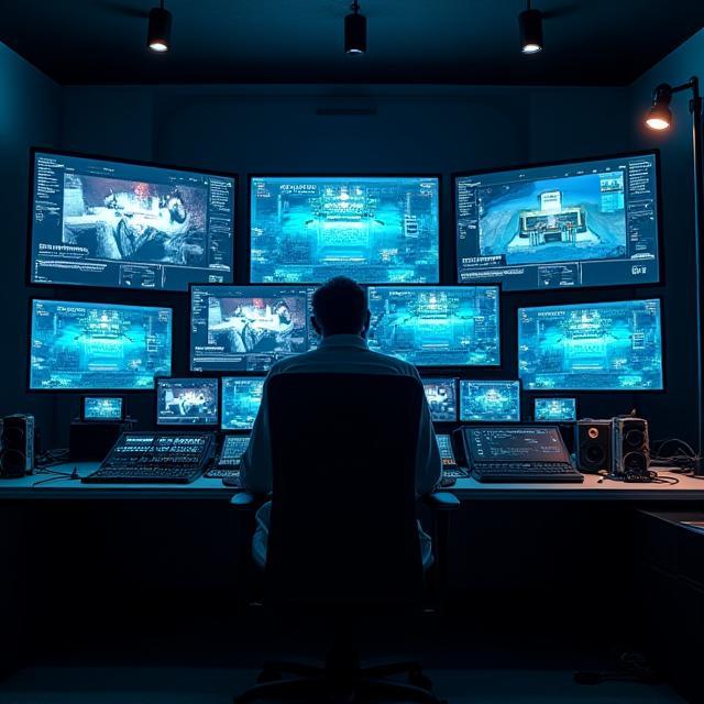 Streaming-Regie mit mehreren Monitoren